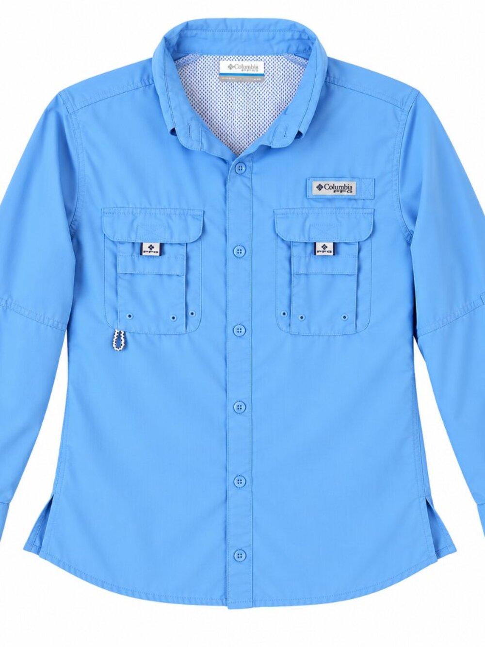 Columbia PFG Bahama Womens M Blue Long Sleeve Fishing Shirt Vented FL7314